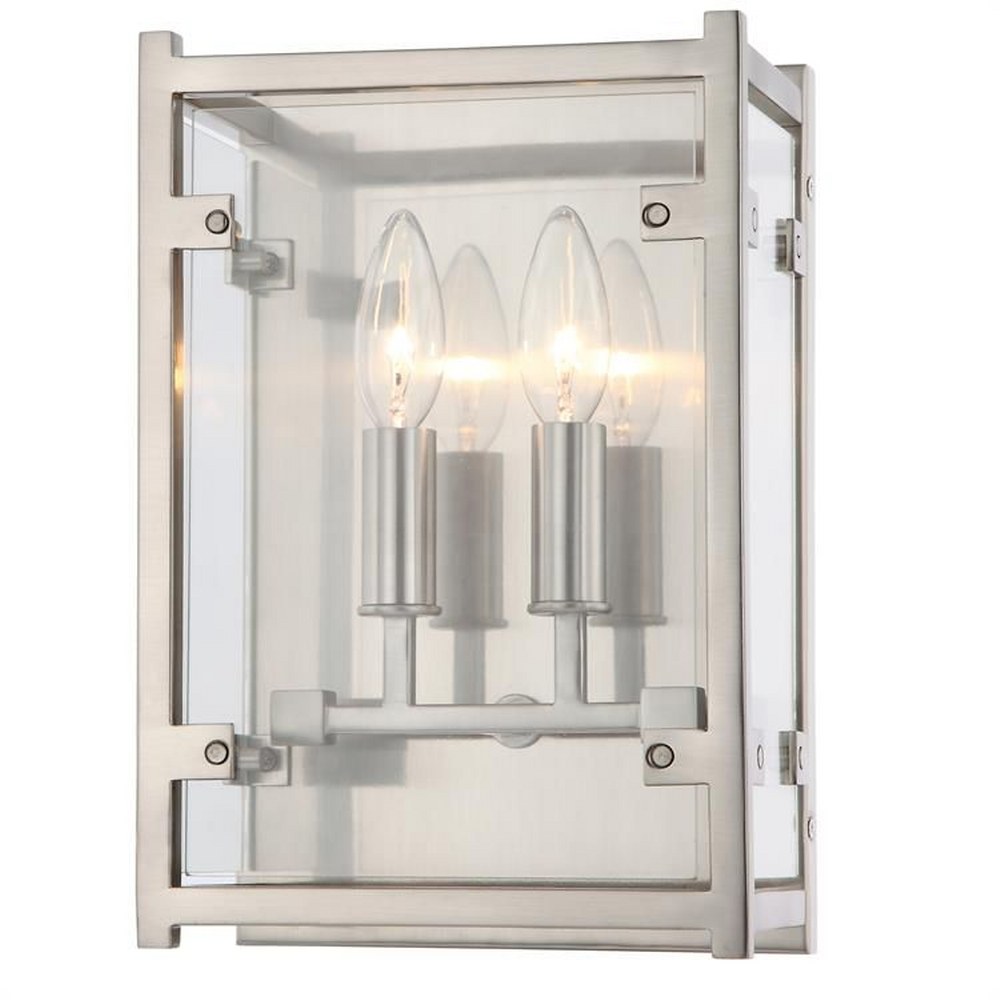 Crystorama Lighting-DAN-8792-BN-Danbury - Two Light Wall Sconce In Classic Style - 8 Inches Wide By 12 Inches High   Brushed Nickel Finish