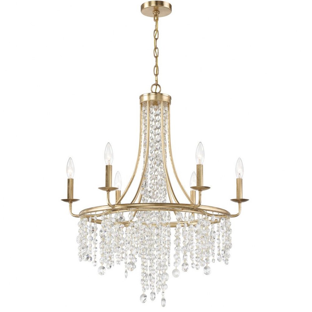 Crystorama Lighting-GAB-B7306-GA-Gabrielle - 6 Light Chandelier Antique Gold  Antique Gold Finish