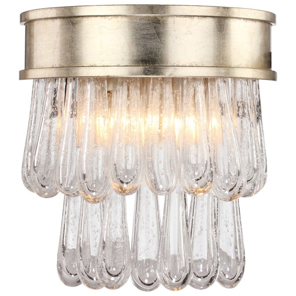 Crystorama Lighting-JUL-7702-DT-Julien - Two Light Wall Sconce In Classic Style - 10.25 Inches Wide By 10.25 Inches High   Distressed Twilight Finish with Hand Blown Glass