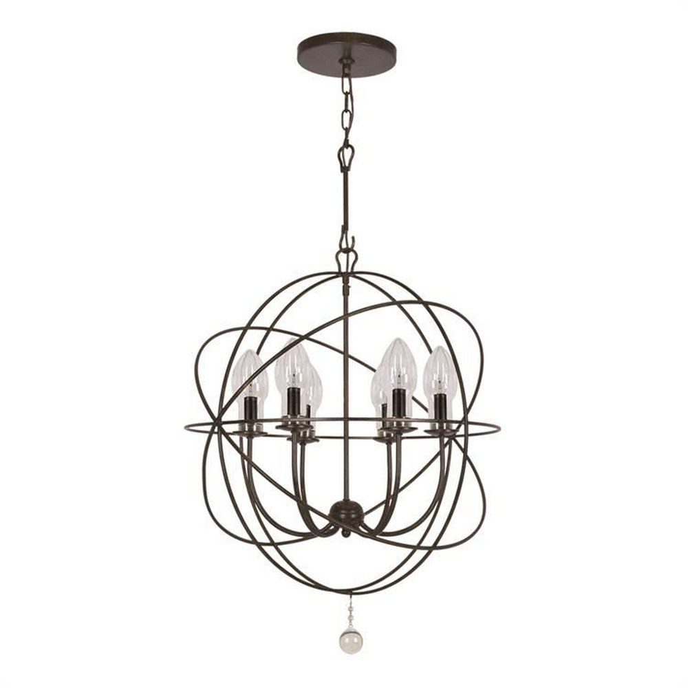 Crystorama Lighting-SOL-9326-EB-Solaris - Six Light Outdoor Chandelier   English Bronze Finish with Clear Glass
