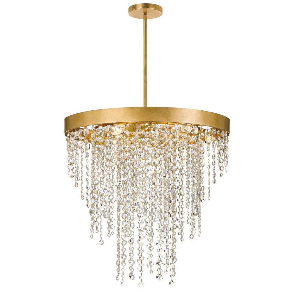 Crystorama Lighting-WIN-616-GA-CL-MWP-Windham - Six Light Chandelier Antique Gold Finish with Clear Hand Cut Crystal