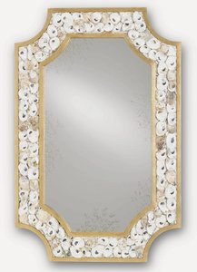 Currey and Company-1090-Margate - 45 Inch Mirror   Contemporary Gold Leaf/Natural/Antique Mirror Finish