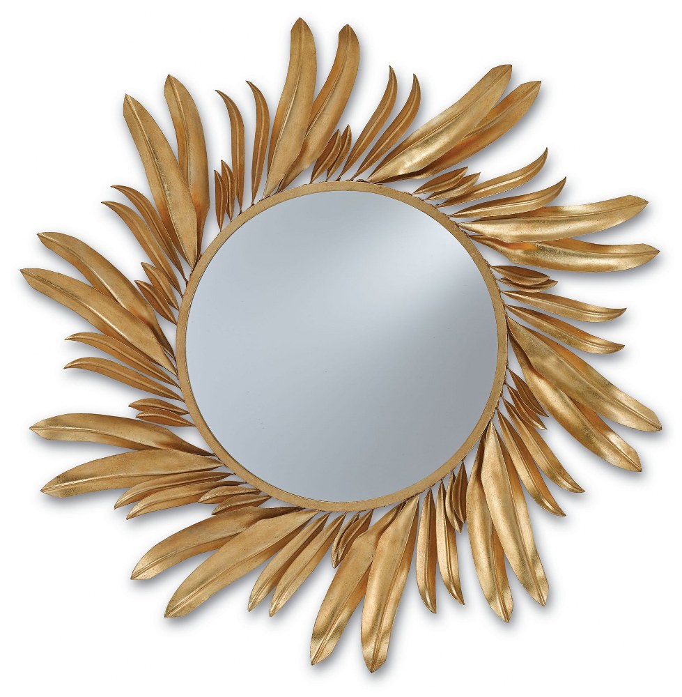 Currey and Company-1108-Folium - 31 Inch Mirror   Contemporary Gold Leaf/Mirror Finish
