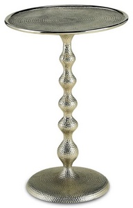 Currey and Company-4104-Hookah - 23 Inch Accent Table   Nickel Finish