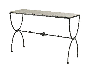 Currey and Company-4142-Agora - 49 Inch Console Table   Rustic Bronze/Polished Concrete Finish