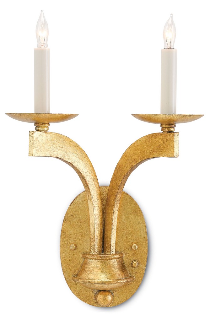 Currey and Company-5000-0029-Venus - 2 Light Wall Sconce   Antique Gold Leaf Finish