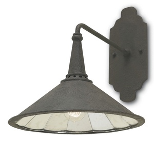 Currey and Company-5151-Manuscript - 1 Light Wall Sconce   Mole Black Finish with Antique Mirror Glass