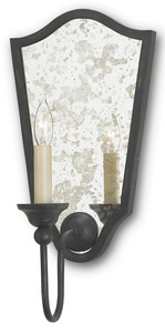 Currey and Company-5155-Marseille - 1 Light Wall Sconce   French Black Finish with Antique Mirror Glass