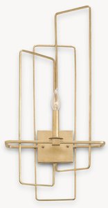 Currey and Company-5163-Metro - 1 Light Right Wall Sconce   Contemporary Gold Leaf Finish