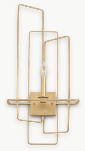 Currey and Company-5164-Metro - 1 Light Left Wall Sconce   Contemporary Gold Leaf Finish