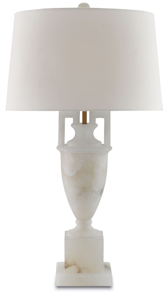 Currey and Company-6000-0035-Clifford - 1 Light Table Lamp   Natural/Coffee Bronze Finish with Off White Shantung Shade