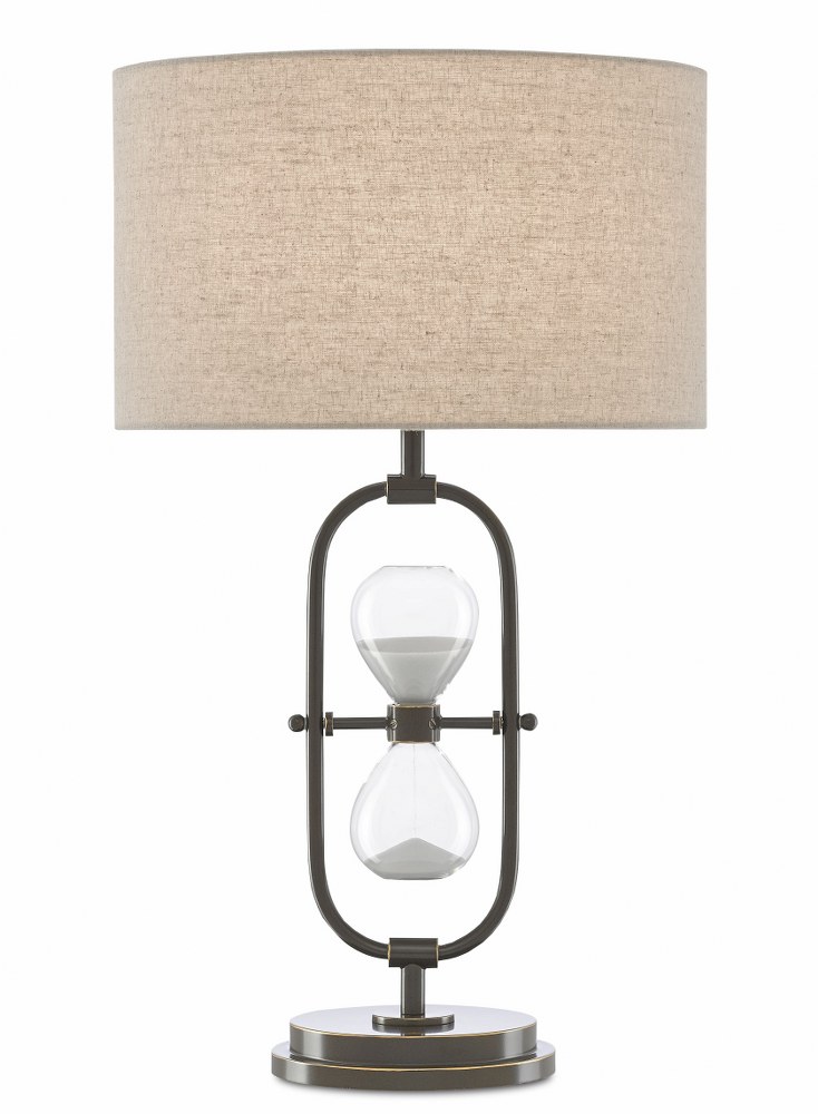 Currey and Company-6000-0563-Chronicle - One Light Table Lamp Painted Bronze Finish with Natural Linen Shade