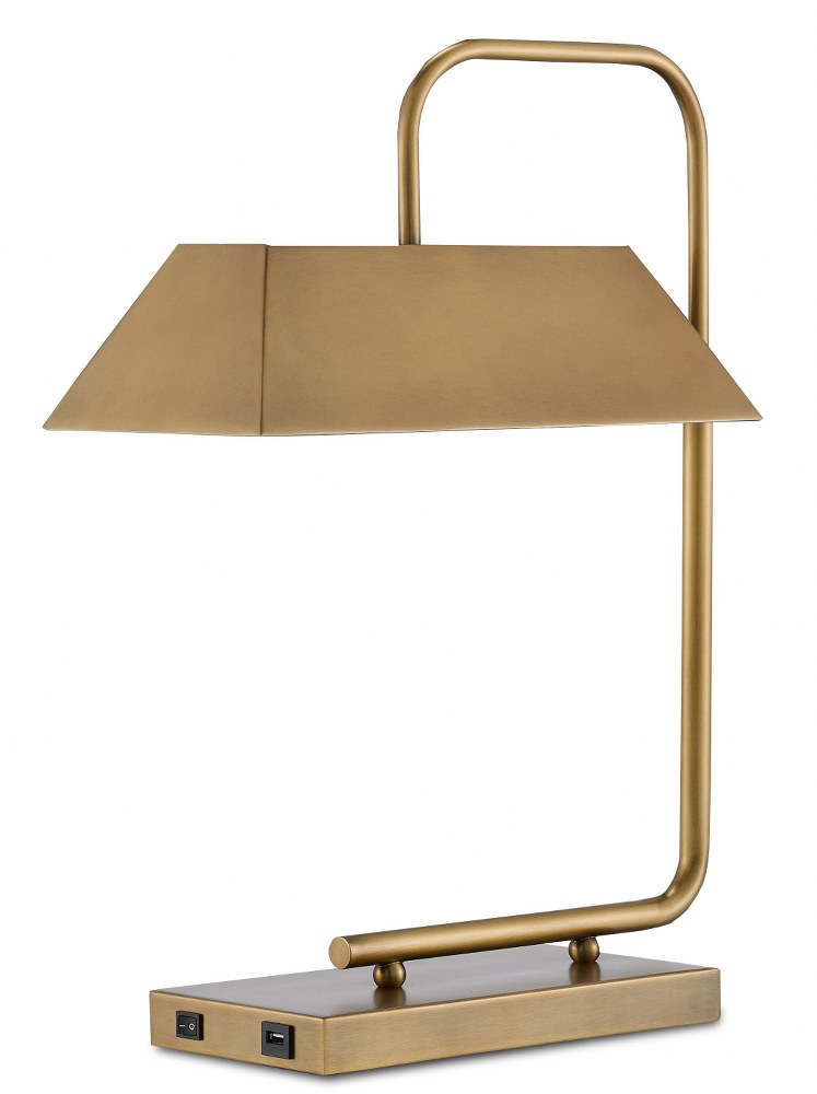 Currey and Company-6000-0565-Hoxton - Two Light Table Lamp Light Antique Brass Finish with Light Antique Brass Metal Shade
