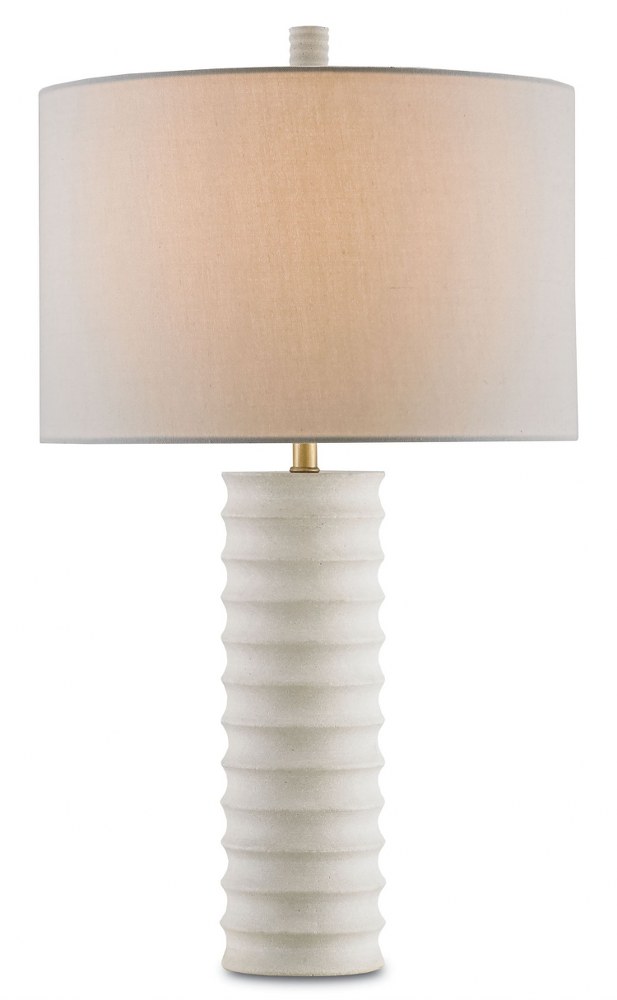 Currey and Company-6761-Snowdrop - 1 Light Table Lamp   Natural Finish with Off White Linen Shade