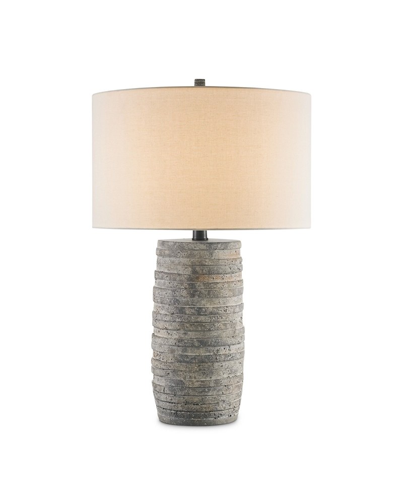 Currey and Company-6782-Innkeeper - 1 Light Table Lamp   Rustic Finish with Vanilla Linen Shade