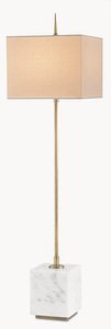 Currey and Company-6975-Thompson - 1 Light Console Lamp Brass/White  Brass/White Finish with Vanilla Linen Shade