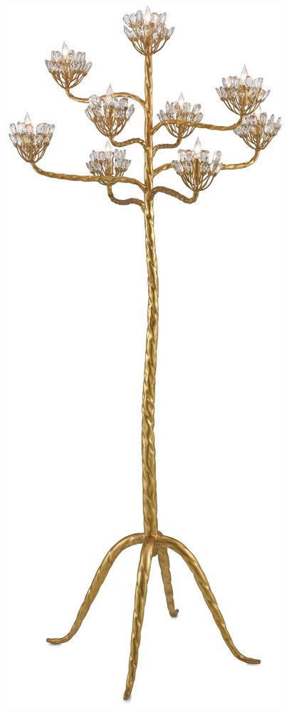 Currey and Company-8000-0045-Agave Americana - 9 Light Floor Candelabra   Contemporary Gold Leaf Finish