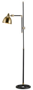 Currey and Company-8051-Drayton - 1 Light Floor Lamp   Vintage Brass/Black Finish