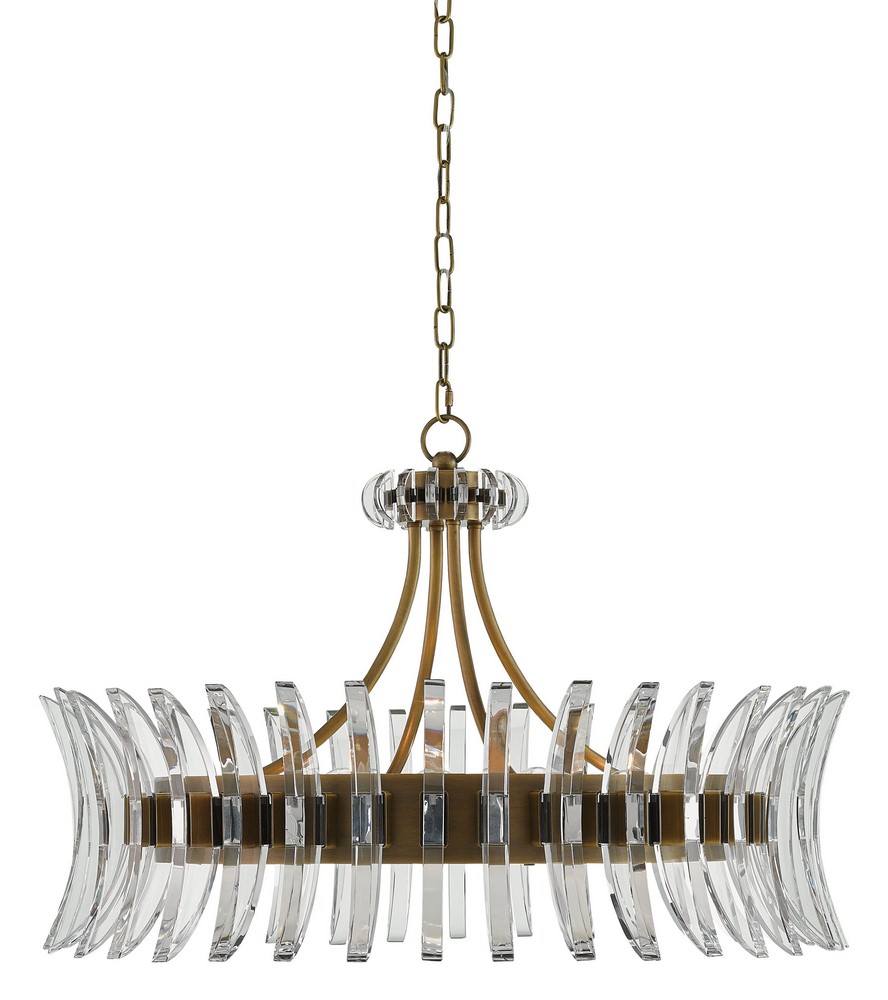 Currey and Company-9000-0014-Coquette - 8 Light Chandelier   Antique Brass Finish