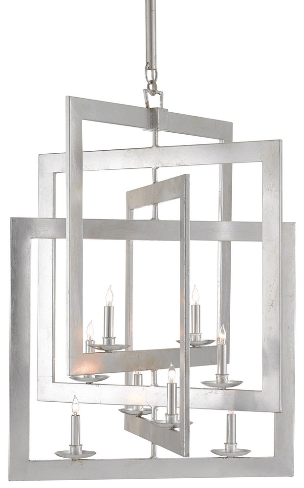 Currey and Company-9000-0056-Middleton - 8 Light Chandelier   Contemporary Silver Leaf Finish