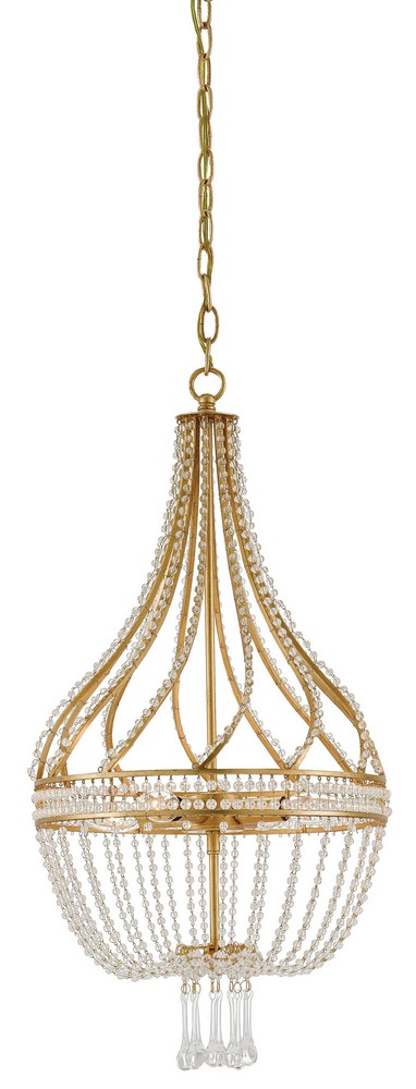 Currey and Company-9000-0061-Ingenue - 4 Light Chandelier   Antique Gold Leaf Finish
