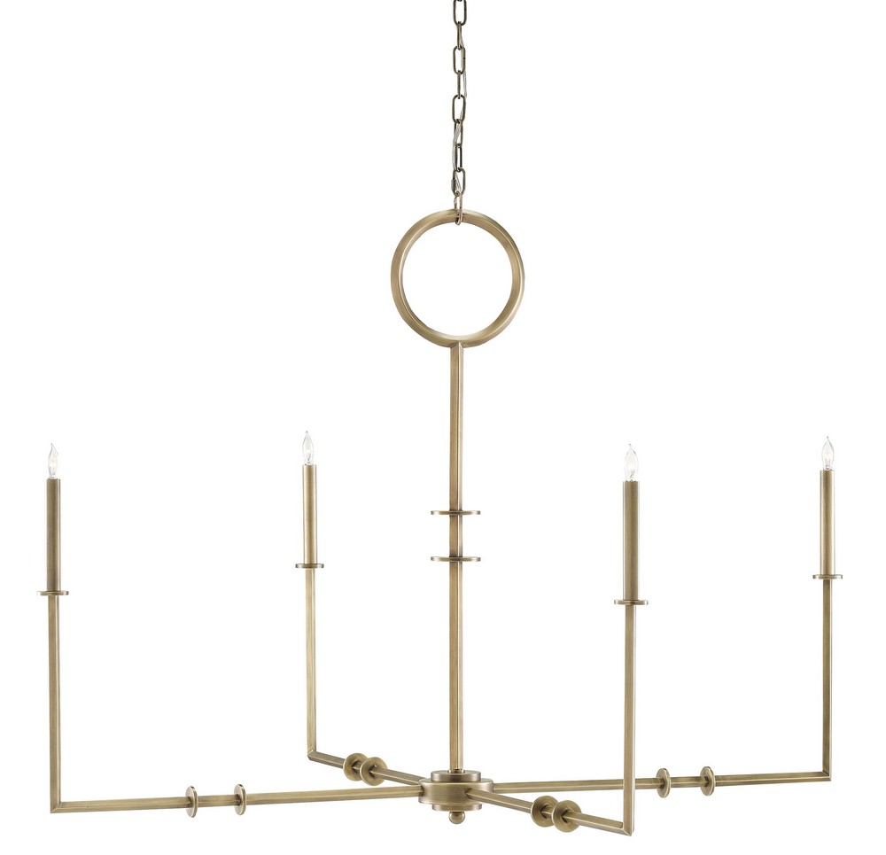 Currey and Company-9000-0085-Rogue - 4 Light Chandelier   Antique Brass Finish