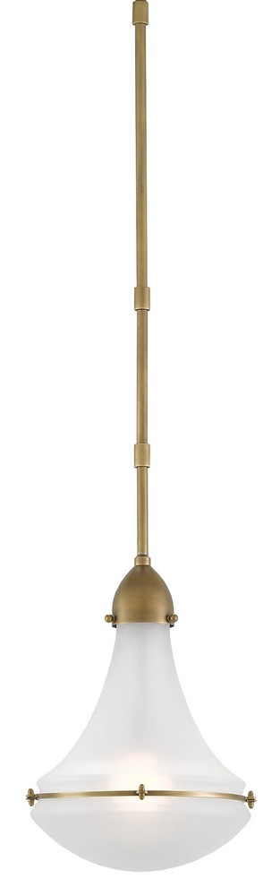 Currey and Company-9000-0086-Profile - 1 Light Pendant   Antique Brass Finish with Frosted Glass