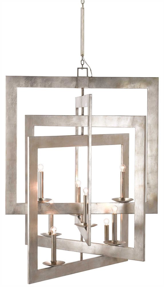 Currey and Company-9000-0352-Middleton Grand - 8 Light Chandelier   Contemporary Silver Leaf Finish