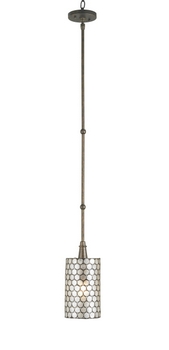 Currey and Company-9055-Regatta - 1 Light Pendant   Cupertino Finish with Capiz Shell Shade