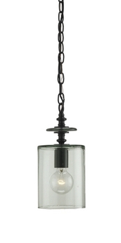 Currey and Company-9060-Panorama - 1 Light Small Pendant   Satin Black Finish