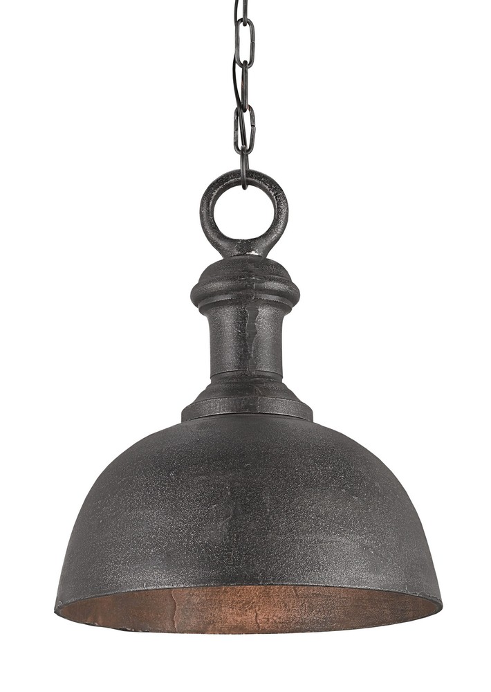 Currey and Company-9405-Timpano - 1 Light Small Pendant   Antique Charcoal Finish