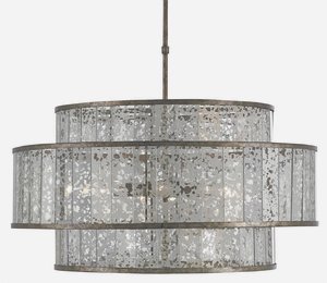 Currey and Company-9454-Fantine - 8 Light Large Chandelier   Pyrite Bronze Finish with Raj Mirror Glass