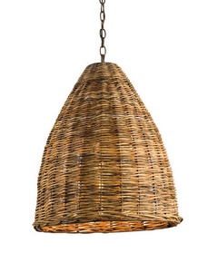 Currey and Company-9845-Basket - 1 Light Pendant   Natural Finish