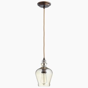 Cyan lighting-06062-Calista - One Light Pendant - 6 Inches Wide by 10.25 Inches High   Oiled Bronze Finish with Clear Glass