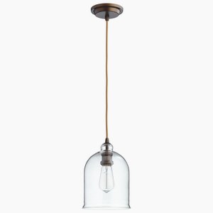 Cyan lighting-06063-Celia - One Light Pendant - 7.25 Inches Wide by 10.5 Inches High   Oiled Bronze Finish with Clear Glass