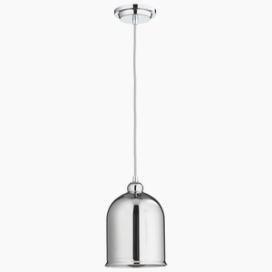 Cyan lighting-06484-Celia - One Light Pendant - 7.25 Inches Wide by 10.5 Inches High   Chrome Finish with Silver Glass