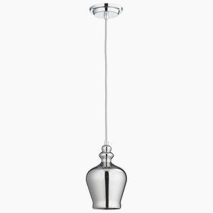 Cyan lighting-06485-Calista - One Light Pendant - 6 Inches Wide by 10.25 Inches High   Chrome Finish with Mercury Glass