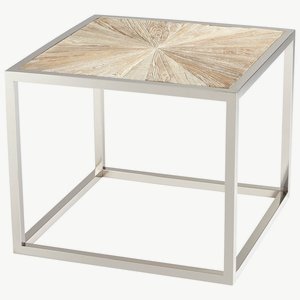 Cyan lighting-06550-Aspen - side Table - 23.5 Inches Wide by 23.5 Inches Long   Black Forest Grove/Chrome Finish