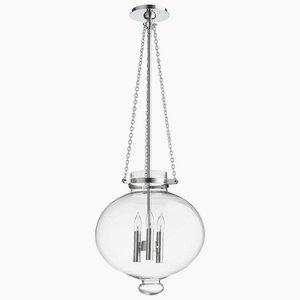 Cyan lighting-06569-Cydney - Three Light Pendant - 13.75 Inches Wide by 19.75 Inches High   Chrome Finish with Clear Glass