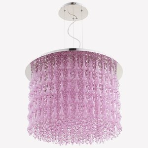 Cyan lighting-06804-Charleston - Ten Light Pendant - 23.25 Inches Wide by 16.25 Inches High   Chrome Finish with Purple Glass