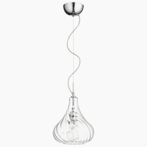 Cyan lighting-06805-Winding - One Light Pendant - 9 Inches Wide by 11.5 Inches High Chrome  Cognac Finish