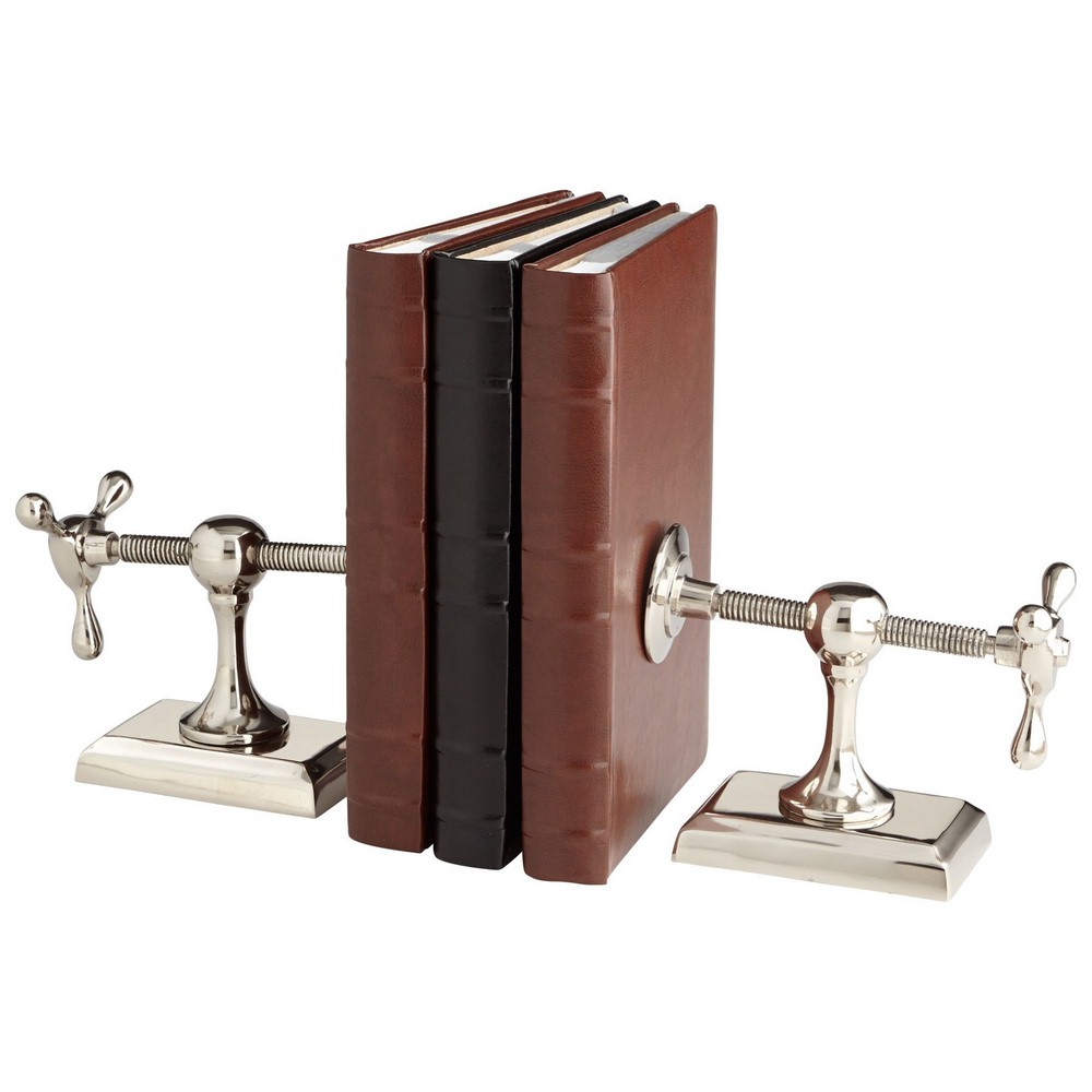 Cyan lighting-07034-HotandCold Bookend - 8.75 Inches Wide by 8 Inches High   Nickel Finish