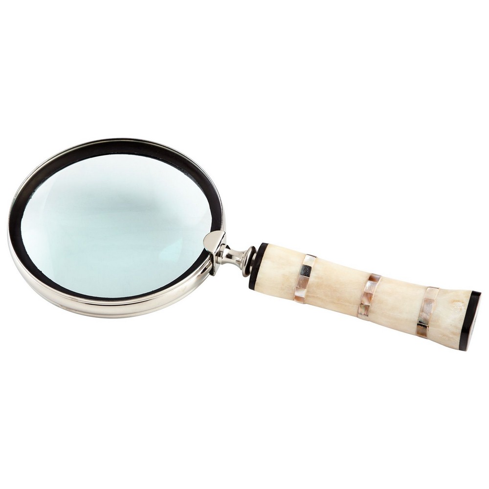 Cyan lighting-07053-Watson Magnifier - 6 Inches Wide by 13.25 Inches High   Nickel/Bone Finish