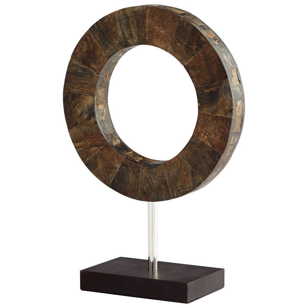 Cyan lighting-07216-small Portal sculpture - 9.25 Inches Wide by 13.75 Inches High   Brown/Stainless Steel Finish