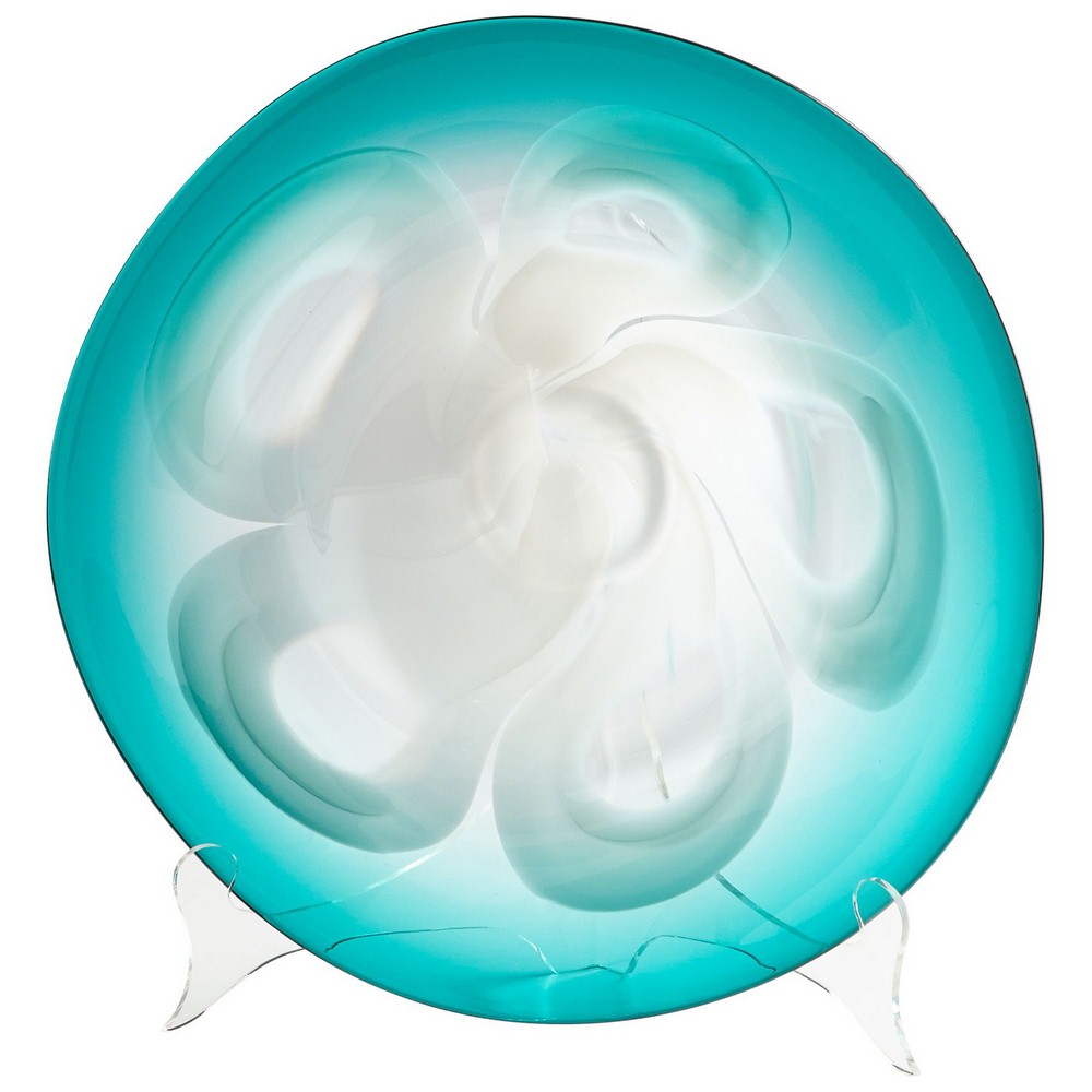 Cyan lighting-07257-small Flower Power Plate - 16 Inches Wide by 4 Inches High   Blue Finish