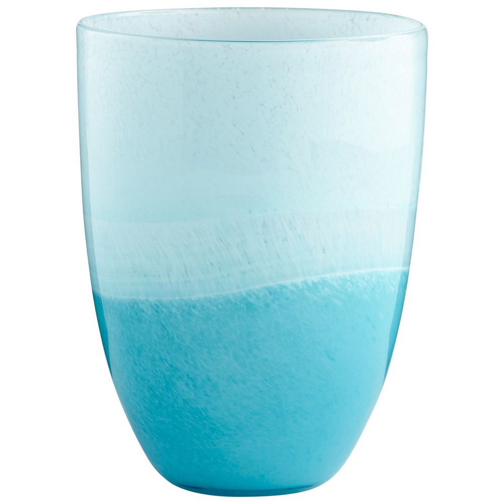 Cyan lighting-07284-9 Inch small Devotion Vase   Sky Blue/White Finish