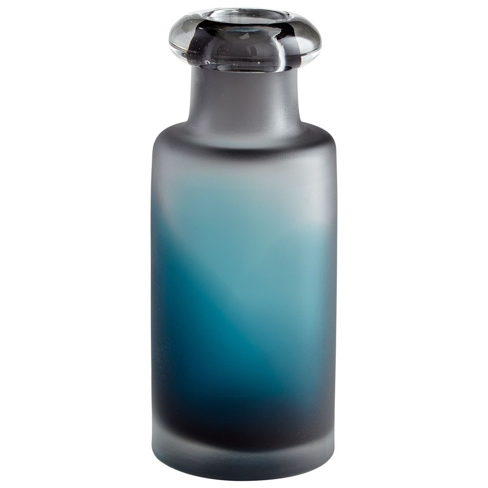 Cyan lighting-07305-small Neptune Vase - 4 Inches Wide by 9.75 Inches High   Blue/Clear Finish