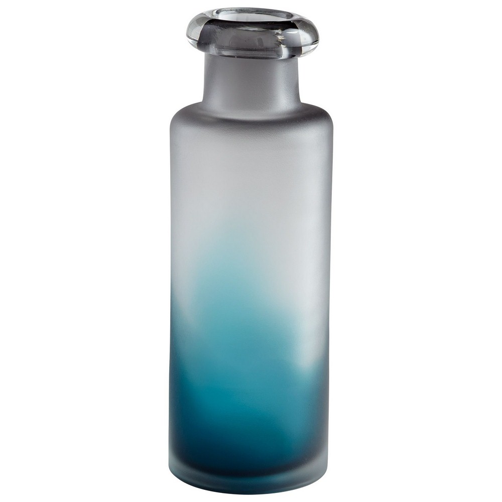 Cyan lighting-07306-Medium Neptune Vase - 4 Inches Wide by 11.75 Inches High   Blue/Clear Finish