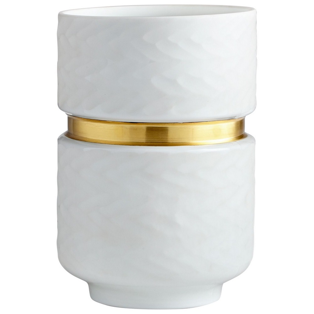 Cyan lighting-07329-small stockholm Vase - 7 Inches Wide by 10.25 Inches High   White Finish