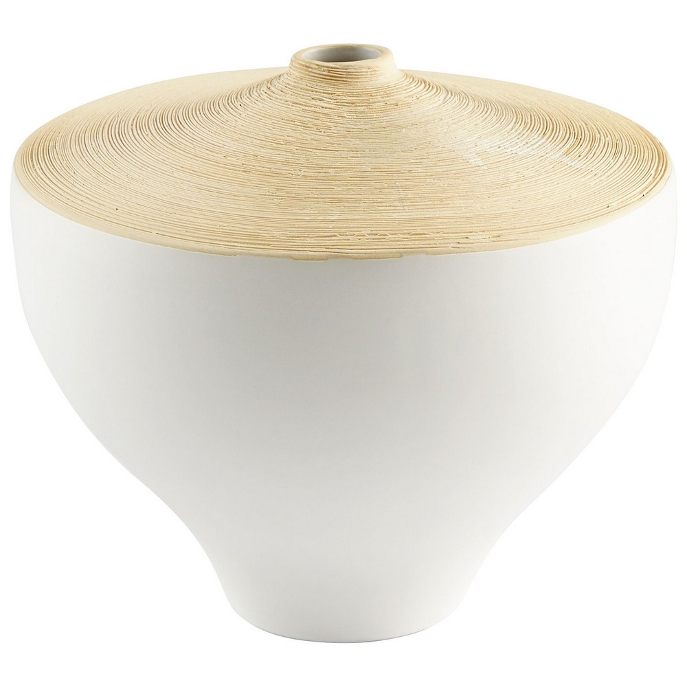 Cyan lighting-07438-small Inez Vase - 10 Inches Wide by 8.75 Inches High   Matte White Finish